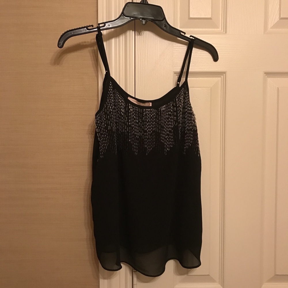 Black Beaded Tank Top